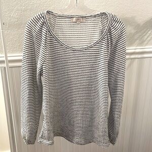 LOFT - striped drape sleeve shirt - size M